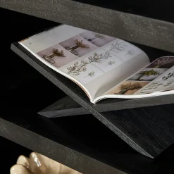 Grande bibliothèque bois noir style minimaliste MONTARO