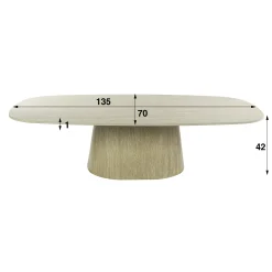 Grande table basse effet travertin 135 cm ASCOLI