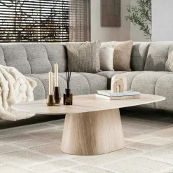 Grande table basse effet travertin 135 cm ASCOLI