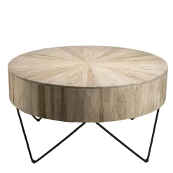 Grande table basse teck forme ronde D90 JAIPUR