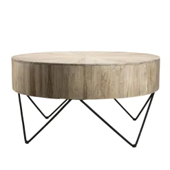 Grande table basse teck forme ronde D90 JAIPUR