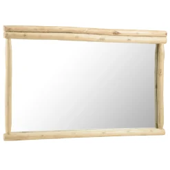 Grand miroir cadre rondins de teck naturel MANAK