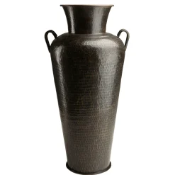 Grand vase alu martelé style amphore couleur cuivre/noir H99,5 cm NADOR