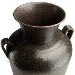 Grand vase alu martelé style amphore couleur cuivre/noir H99,5 cm NADOR