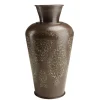 Grand vase brun patiné motifs orientaux dorés H70 cm NADOR