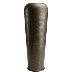 Grand vase couleur cuivre/noir vieilli avec gravures H88 cm NADOR