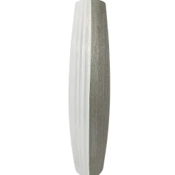 Grand vase décoratif blanc et argent