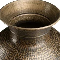 Grand vase rond couleur laiton/noir effet antique H78 cm NADOR