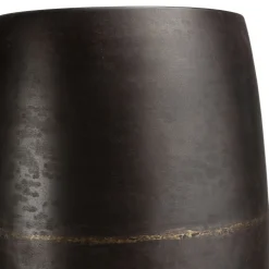 Grand vase rond métal brun antique ZALA