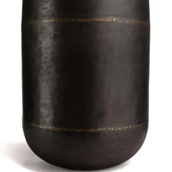 Grand vase rond métal brun antique ZALA