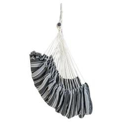 Hamac chaise suspendue en tissu gris, noir et blanc MENDOZA