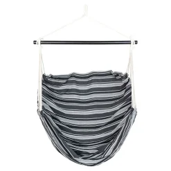 Hamac chaise suspendue en tissu gris, noir et blanc MENDOZA