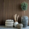 Jarre décorative en terre cuite grise effet vieilli H 69 cm