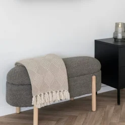 Jeté de canapé beige motif losanges - 130x180 cm FALLON