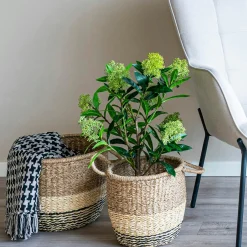 Jeté de canapé noir & blanc – motif pied-de-poule FALLON