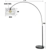 Lampadaire arc forme tourbillon anthracite noir
