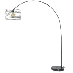 Lampadaire arc forme tourbillon anthracite noir