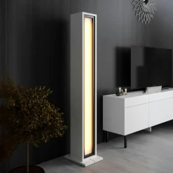 Lampadaire colonne LED blanc design à télécommande AURA