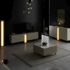 Lampadaire colonne LED décor travertin à télécommande AURA