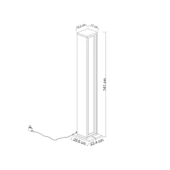 Lampadaire colonne LED décor travertin à télécommande AURA