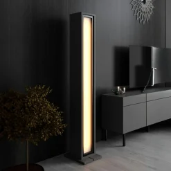Lampadaire colonne LED gris foncé à télécommande AURA