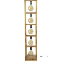Lampadaire contemporain échelle bois 5 lampes LUCKNOW