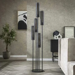 Lampadaire contemporain grillagé 5 abat-jour RALF