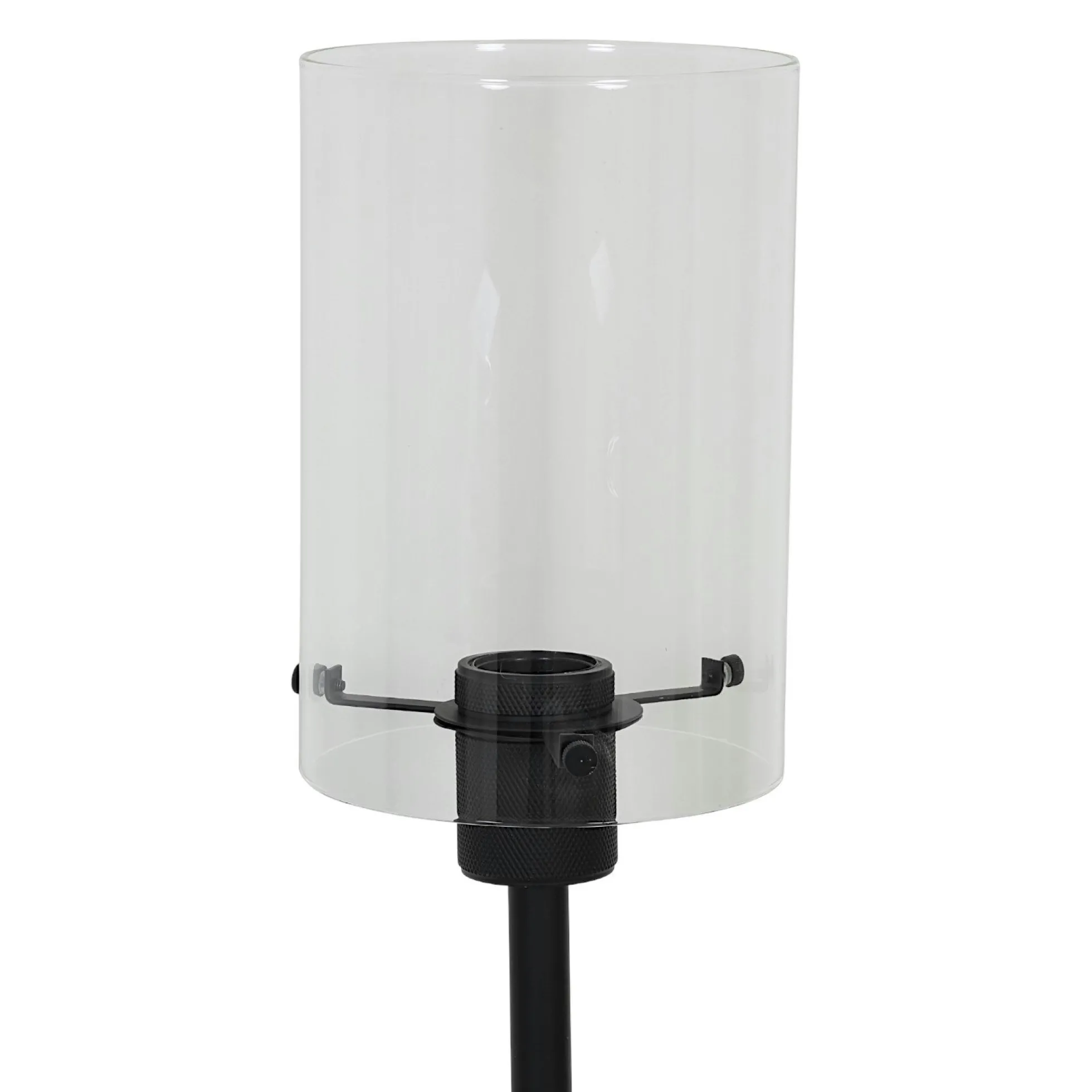 Lampadaire contemporain métal noir mat verre