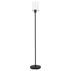 Lampadaire contemporain métal noir mat verre