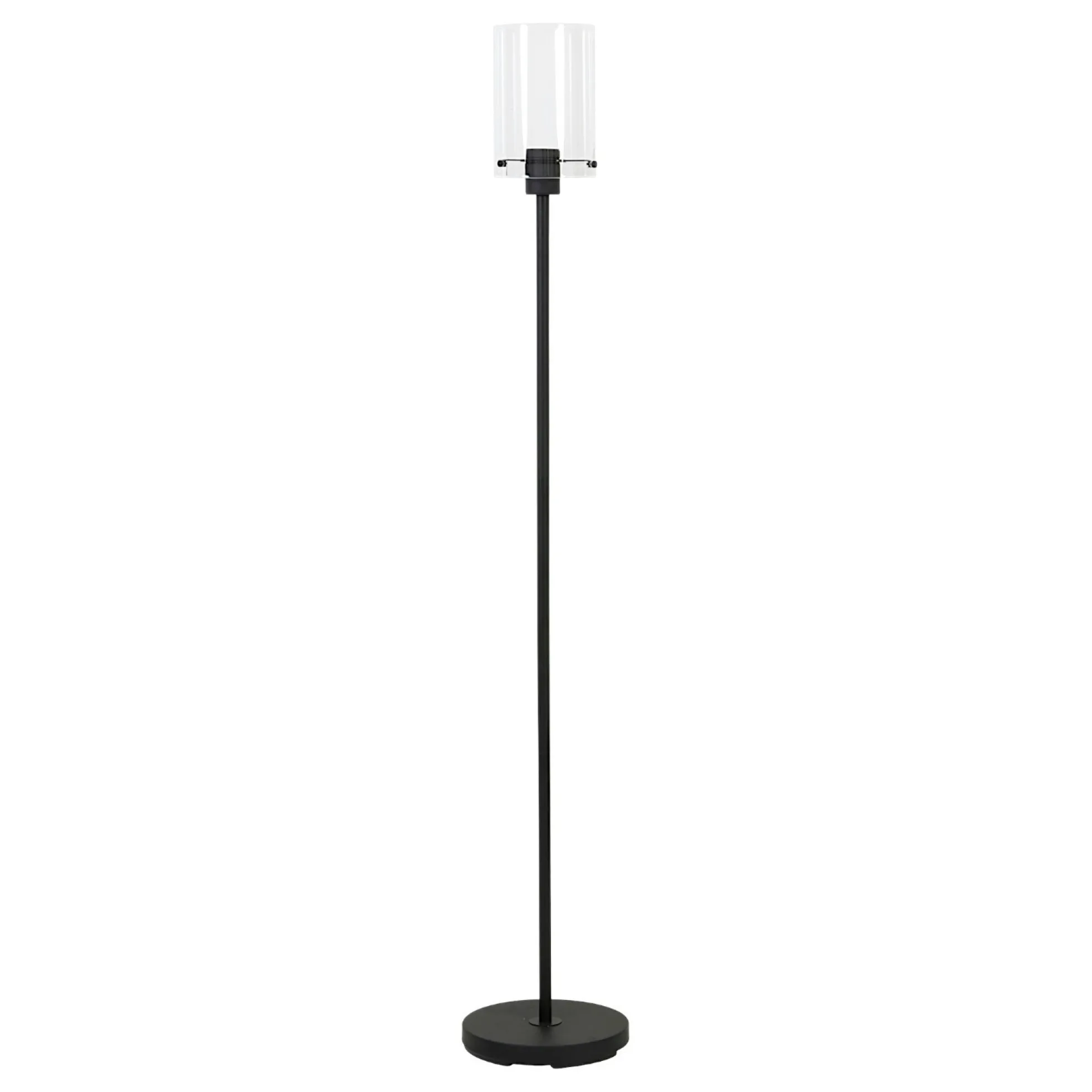 Lampadaire contemporain métal noir mat verre