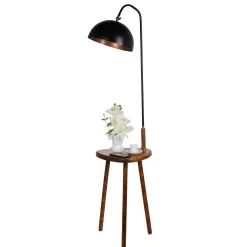 Lampadaire de lecture noir avec table intégrée KILIS