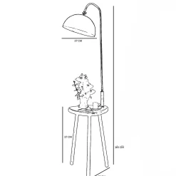 Lampadaire de lecture noir avec table intégrée KILIS