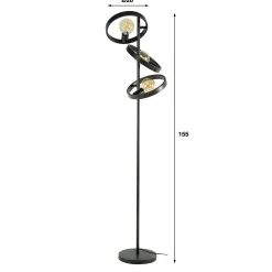 Lampadaire design 3 anneaux RALF