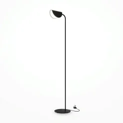 Lampadaire design noir - abat jour plié, interrupteur LENORE