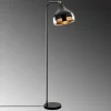 Lampadaire design noir et doré à tête orientable SILE