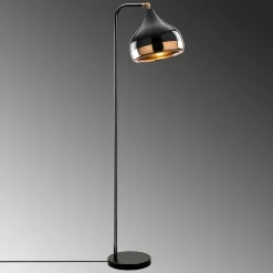 Lampadaire design noir et doré à tête orientable SILE