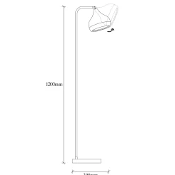 Lampadaire design noir et doré à tête orientable SILE