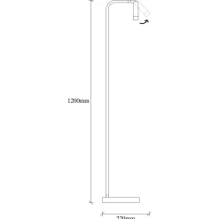 Lampadaire design noir minimaliste à tête orientable SILE