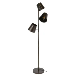 Lampadaire industriel 3 abat-jour métal brun NIAGARA