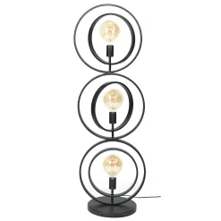 Lampadaire industriel anneaux doubles 3 lampes TRIBECA