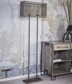 Lampadaire industriel grillagé forme rectangle RALF