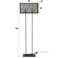 Lampadaire industriel grillagé forme rectangle RALF