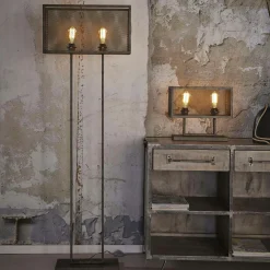 Lampadaire industriel grillagé forme rectangle RALF