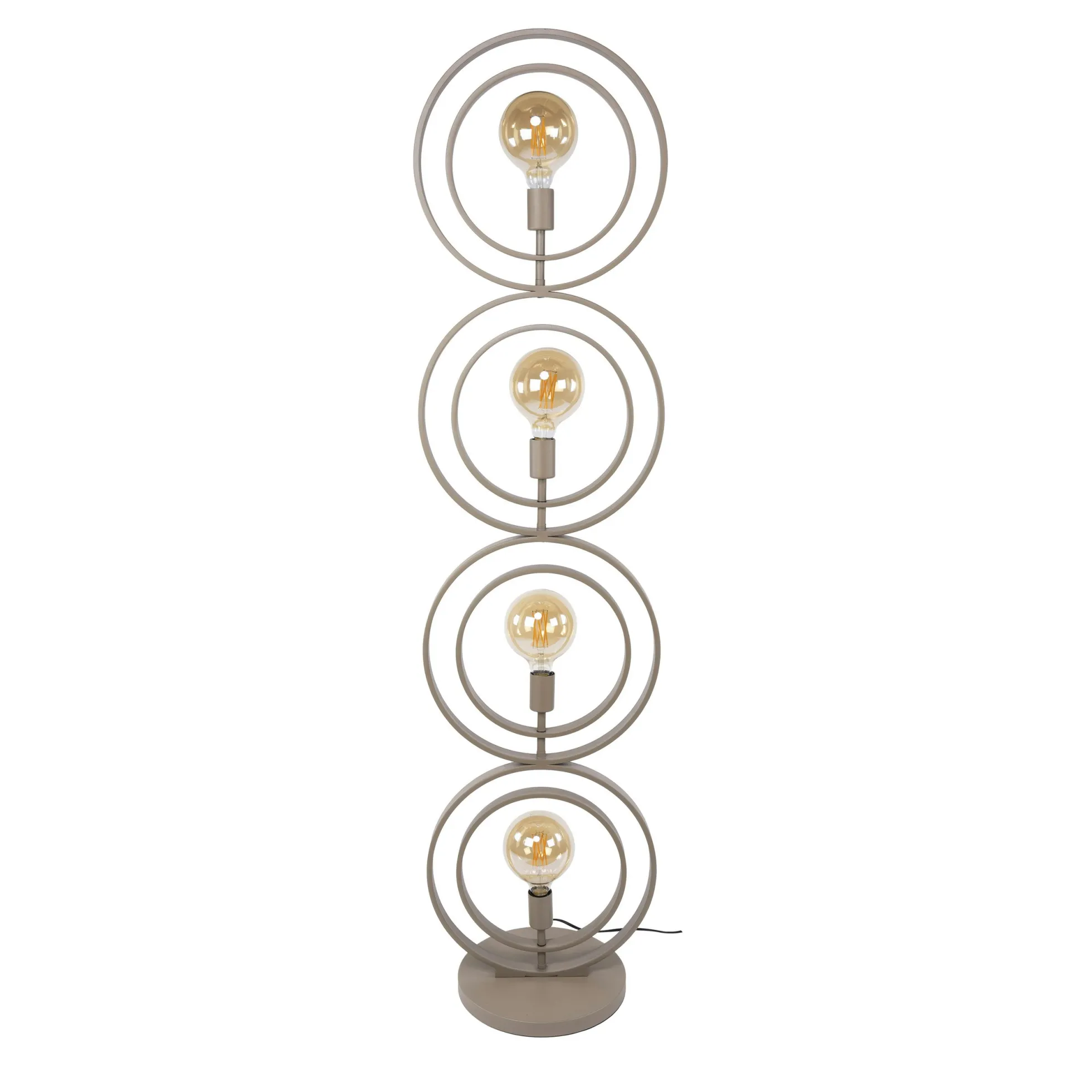 Lampadaire moderne beige 4 anneaux pivotants TRIBECA