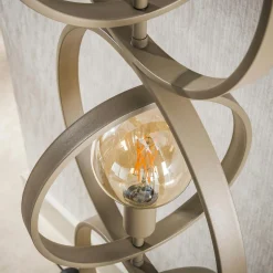 Lampadaire moderne beige 4 anneaux pivotants TRIBECA