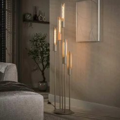 Lampadaire métal beige 5 tubes RALF