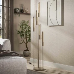 Lampadaire métal beige 5 tubes RALF