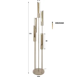 Lampadaire métal beige 5 tubes RALF