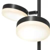 Lampadaire noir LED – 2 lampes disques articulées OCALA