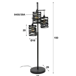 Lampadaire ruban 3 abat-jours RALF